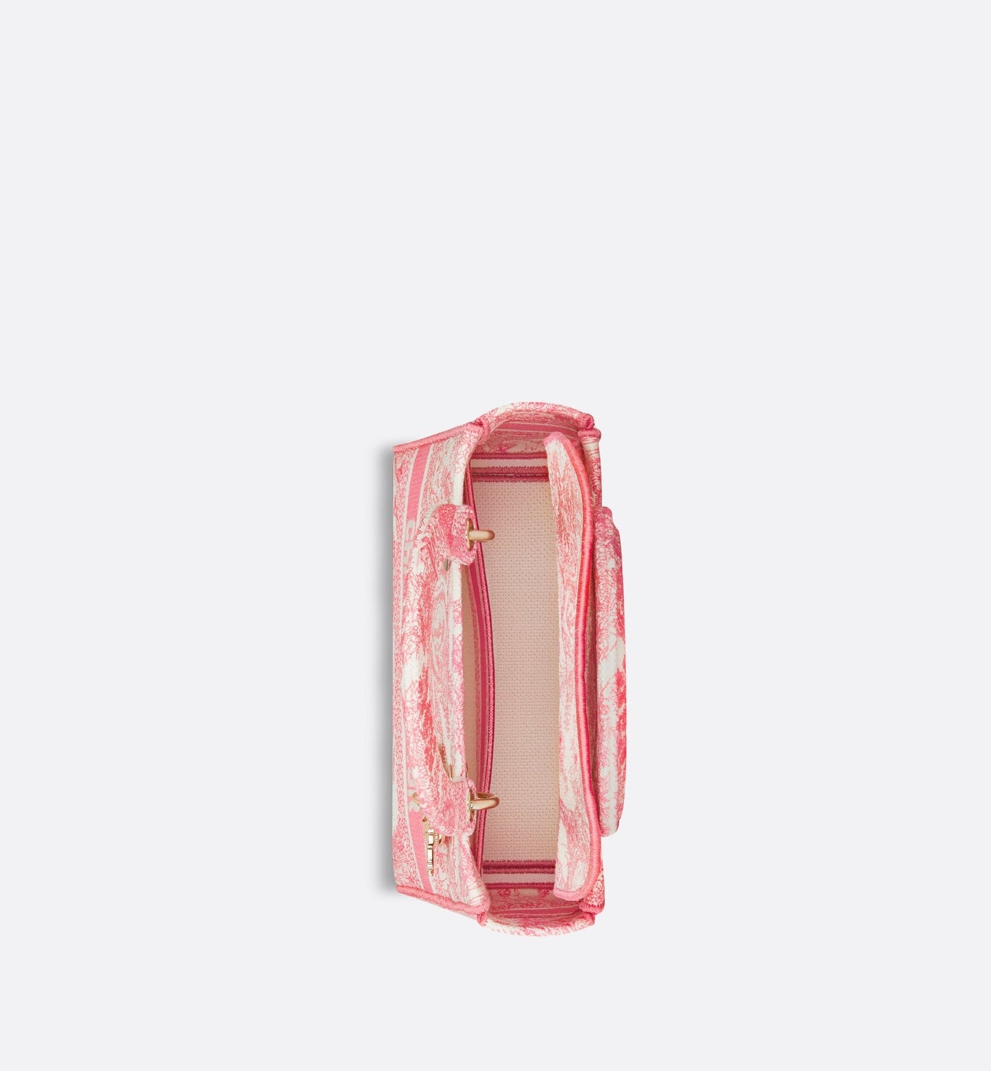 Medium Luxury Dioriviera Lady D-Lite Bag Candy Pink Toile De Jouy Embroidery