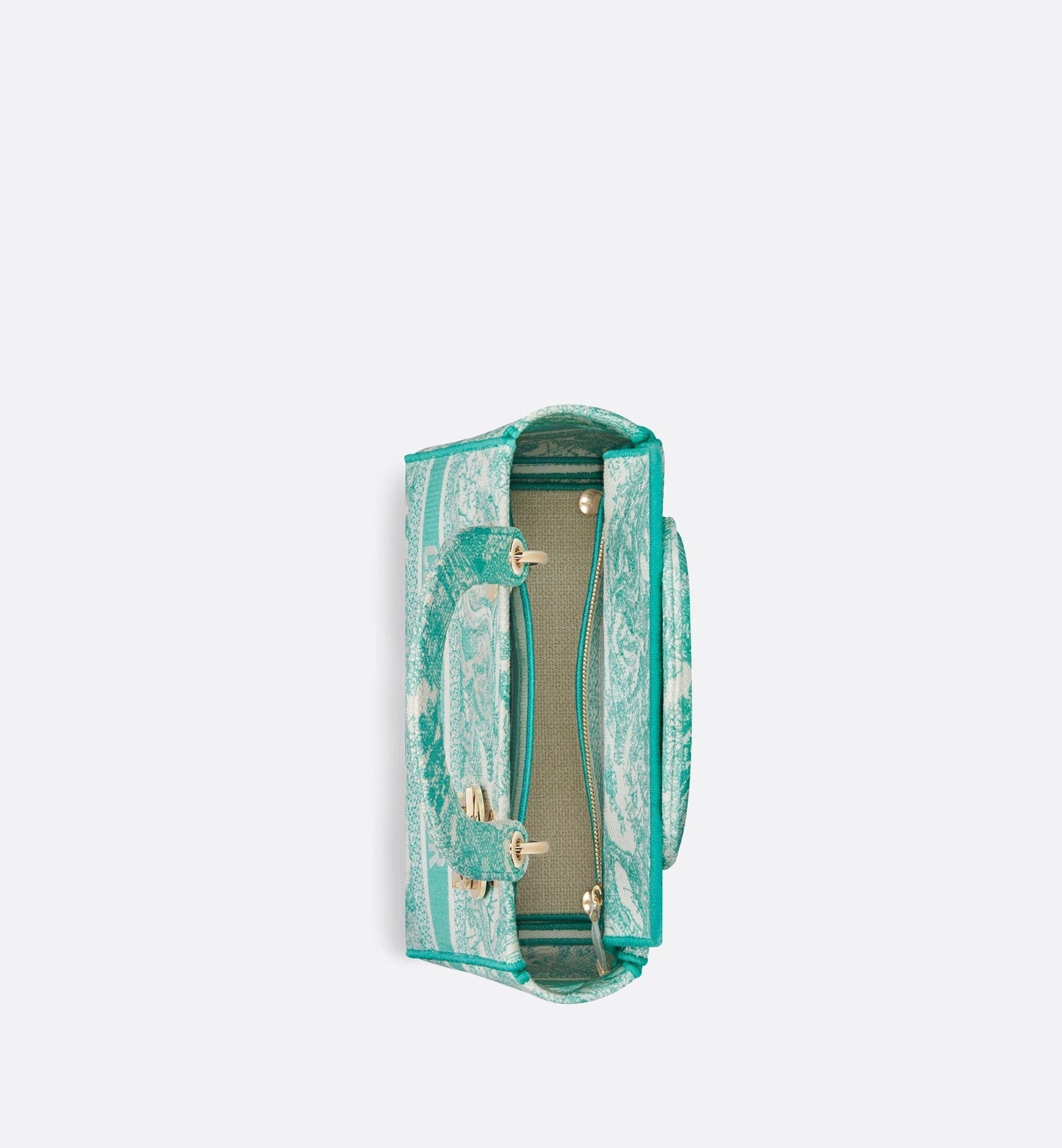 Medium Luxury Dioriviera Lady D-Lite Bag Aquamarina Toile De Jouy Embroidery