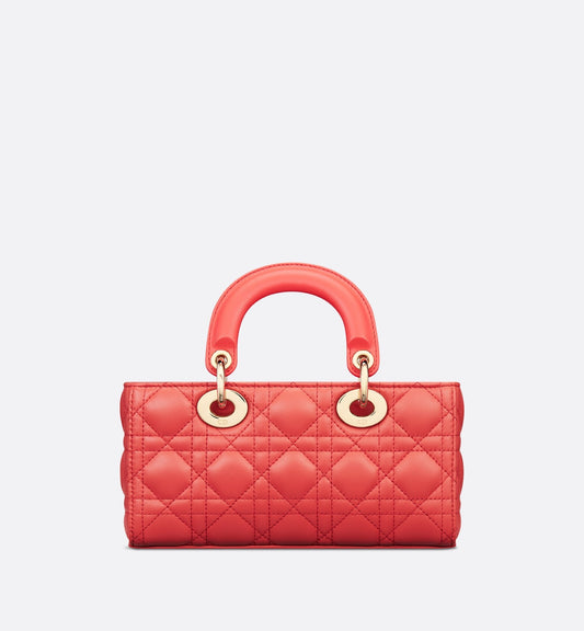 Small Luxury Dioriviera Lady D-Joy Bag Coral Cannage Lambskin