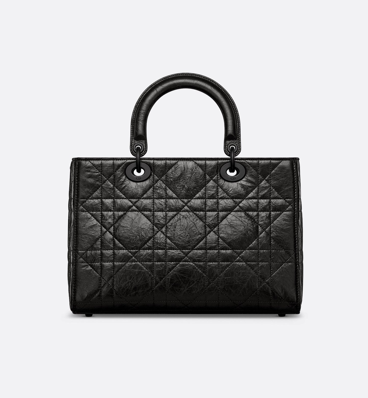 Medium Lady D-Sire My AbcLuxury Dior Bag Black Macrocannage Crinkled Calfskin
