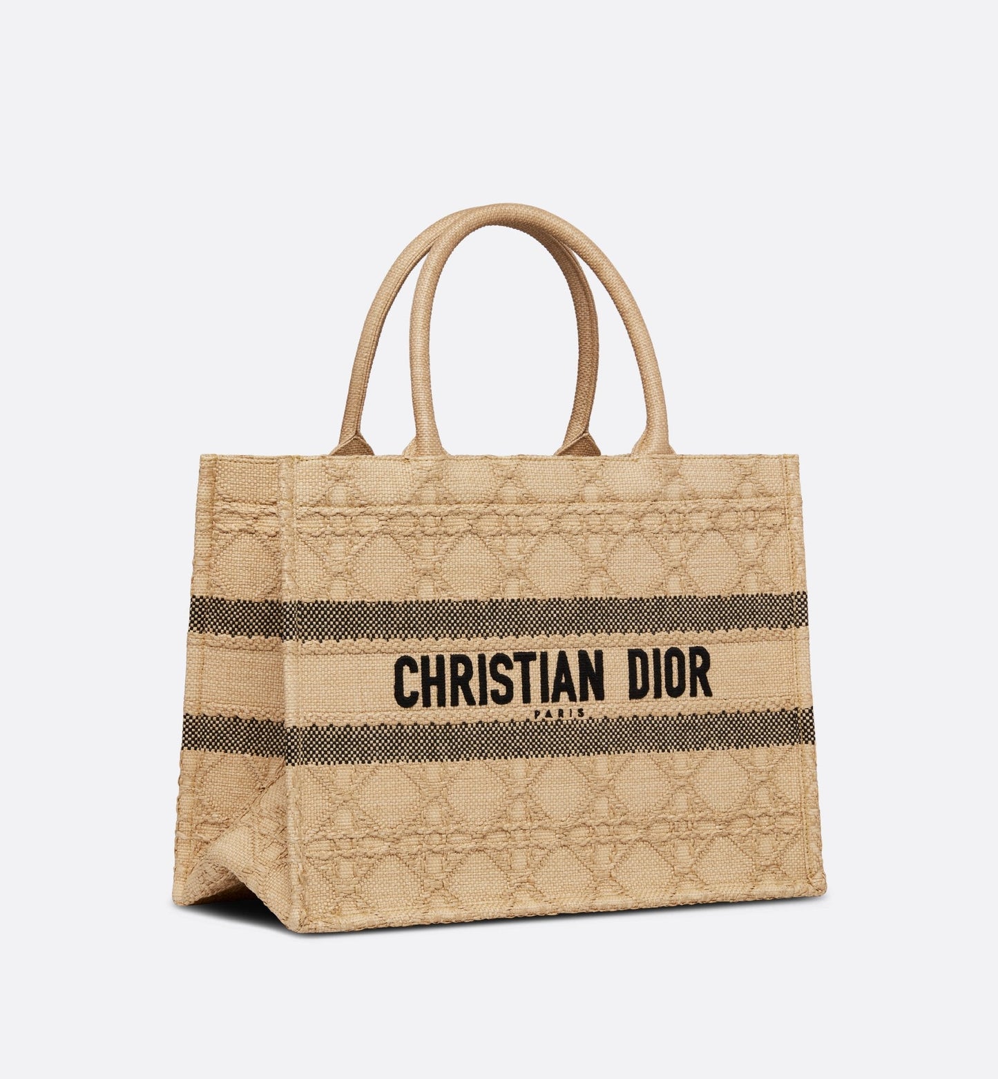Medium Luxury Dior Book Tote Natural Cannage Raffia