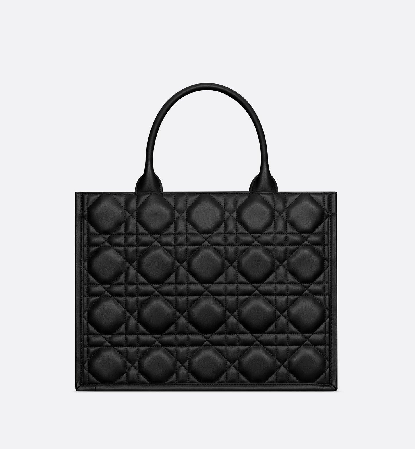 Medium Luxury Dior Book Tote Black Macrocannage Calfskin