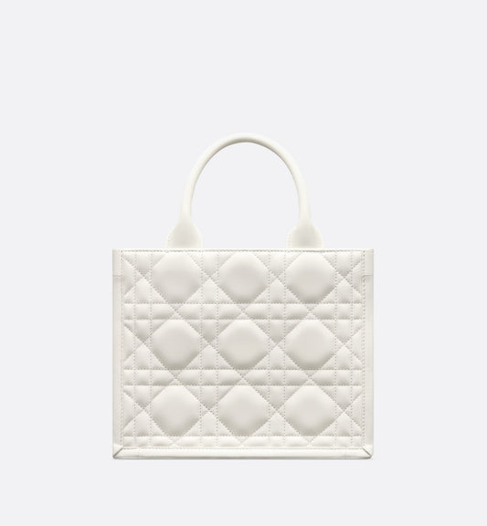 Small Luxury Dior Book Tote Latte Macrocannage Calfskin