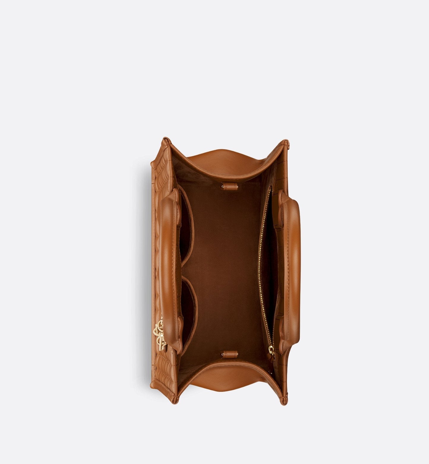 Small Luxury Dior Book Tote Golden Saddle Macrocannage Calfskin