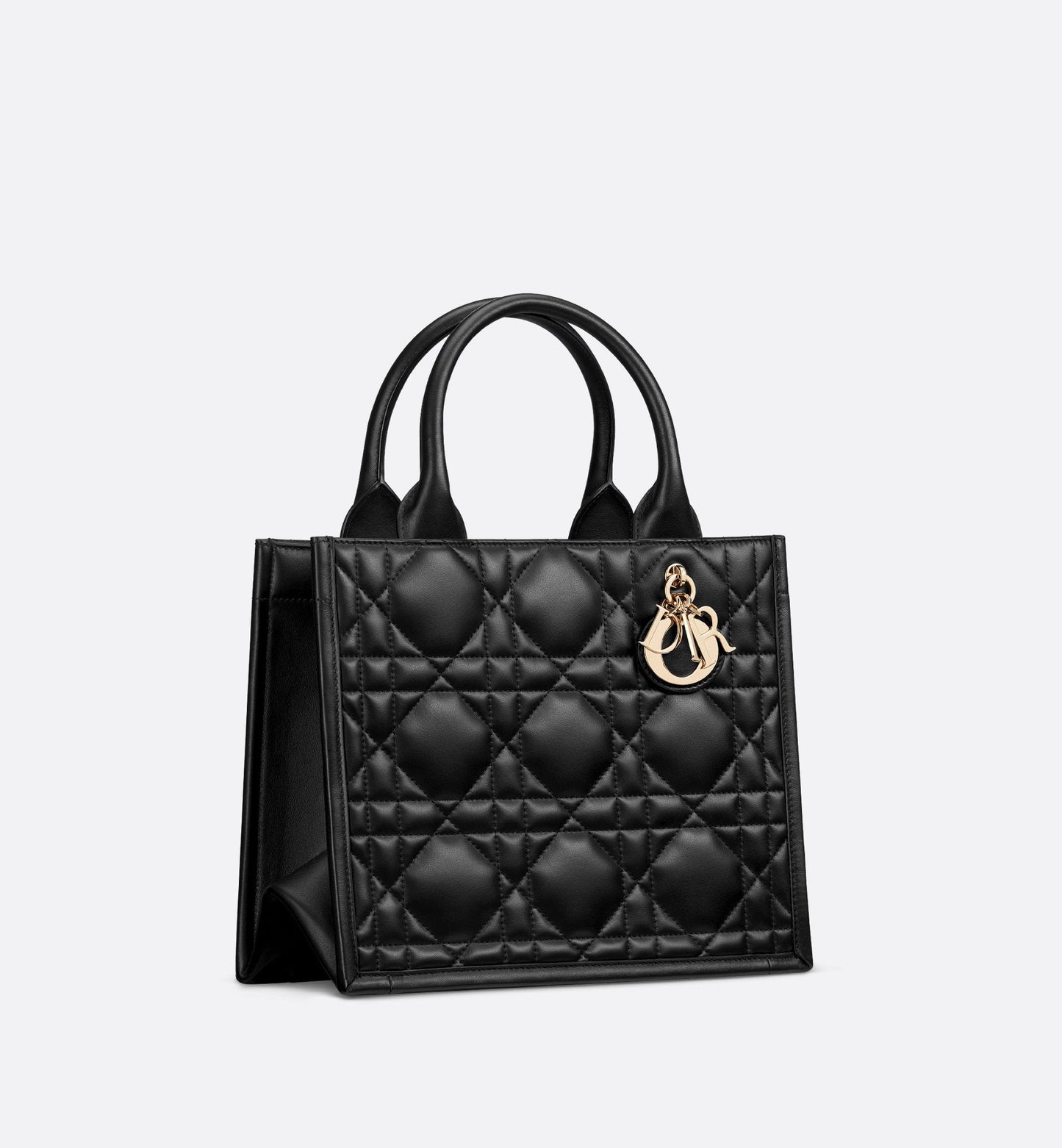 Small Luxury Dior Book Tote Black Macrocannage Calfskin