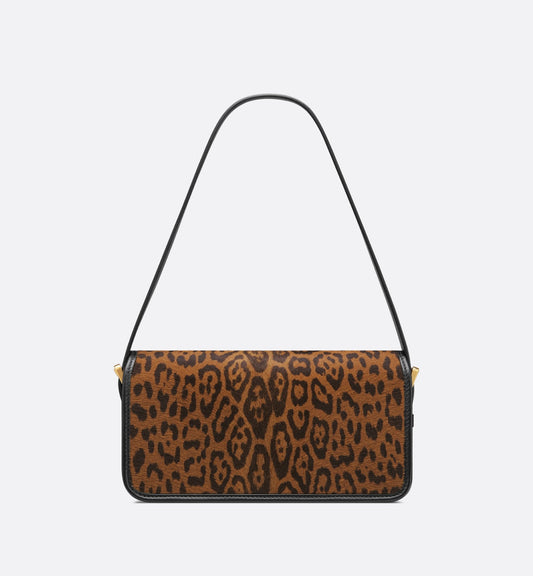 Miss Luxury Dior Flap Bag Camel Pony Hair Calfskin With Brown Leopard Motif