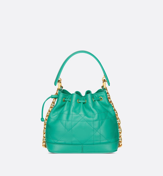 Luxury Dioriviera Small Luxury Dior Jolie Bucket Bag Aquamarina Macrocannage Lambskin
