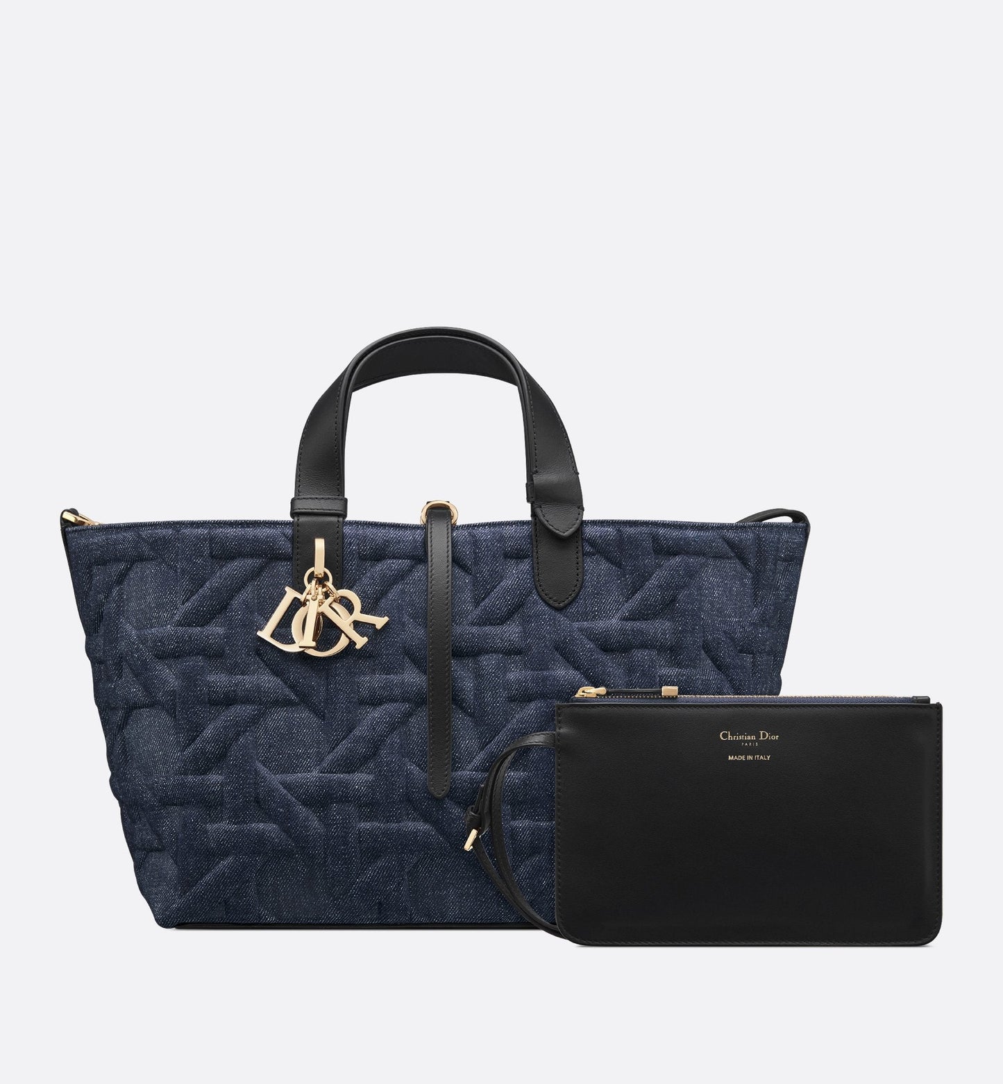 Medium Luxury Dior Toujours Bag Blue Graphic Cannage Denim