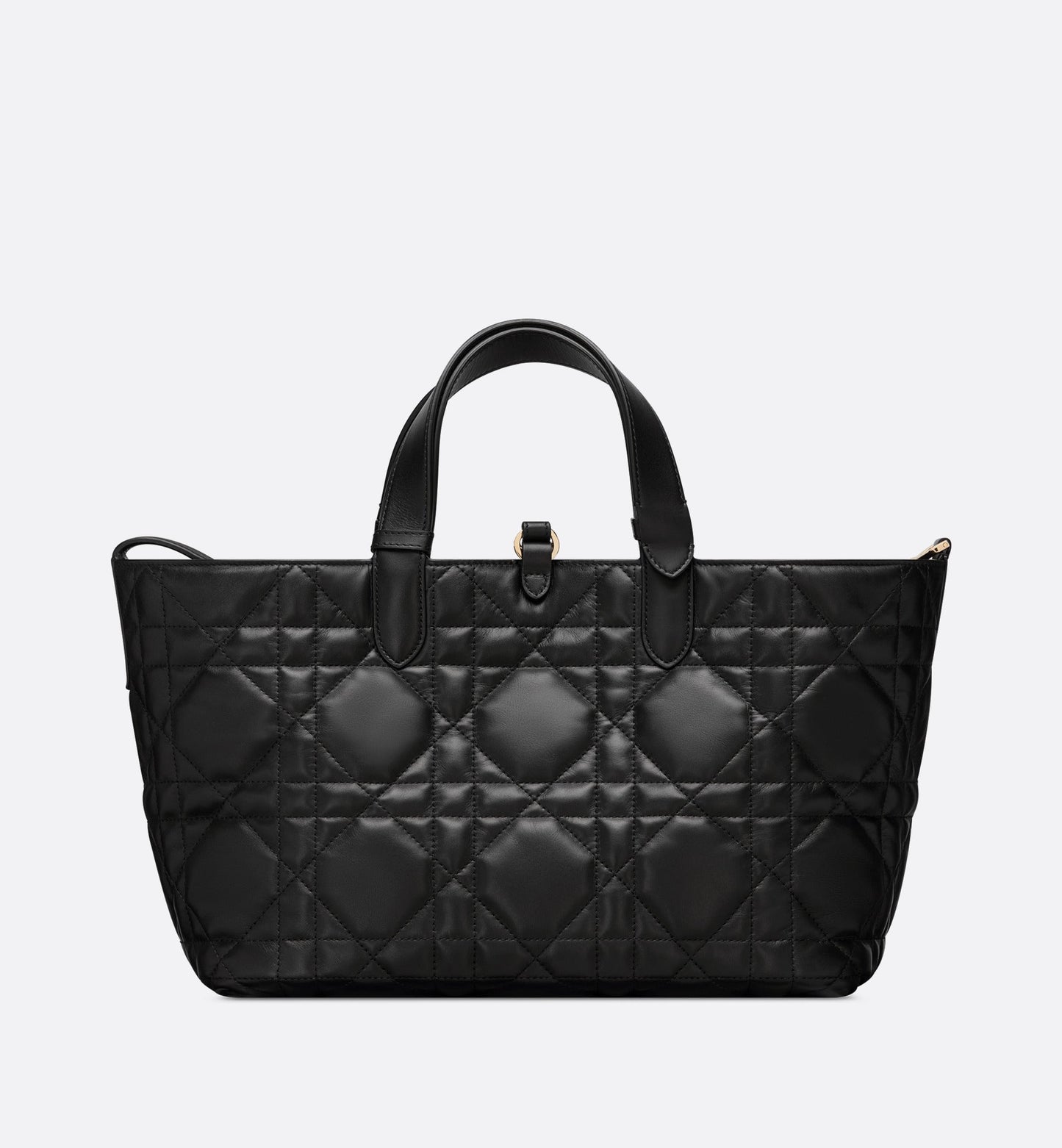 Medium Luxury Dior Toujours Bag Black Macrocannage Calfskin