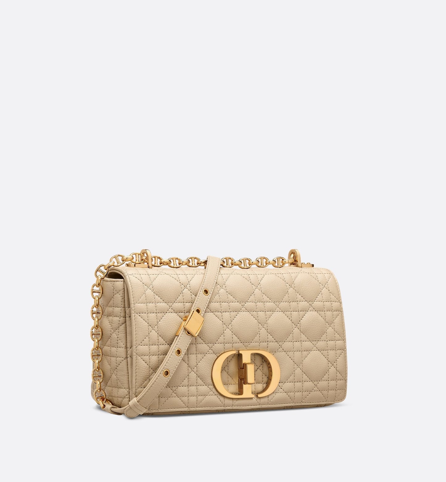 Medium Luxury Dior Caro Bag Rope Beige Cannage Supple Calfskin And Lambskin