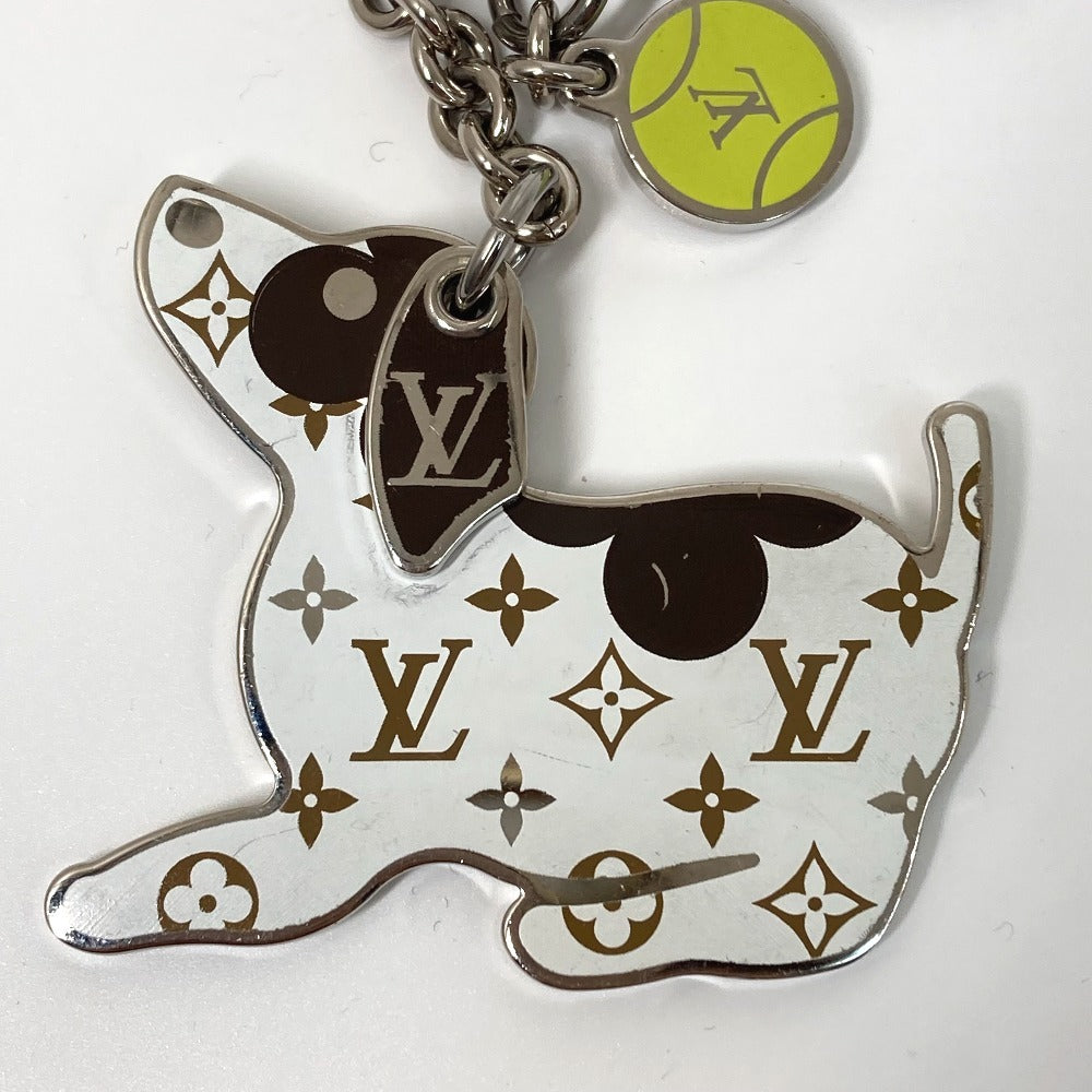 LOUIS VUITTON key ring M00747 metal white Animal Dog DOG Monogram Bijoux Sac LV Dog Women