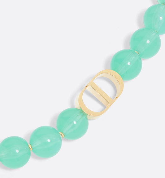Luxury Dioriviera 30 Montaigne Choker Gold Finish Metal And Aquamarina Resin Pearls