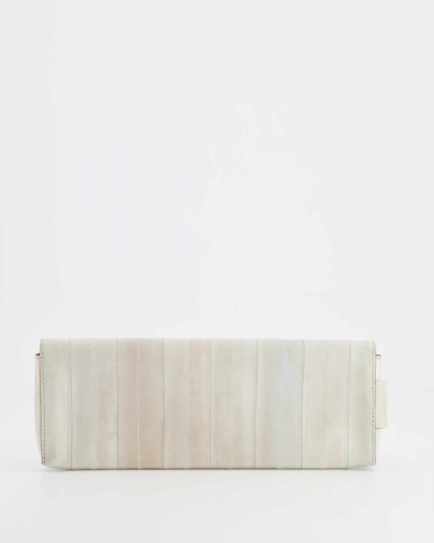 Luxury Gucci Light Grey Small Rectangular Leather Clutch Bag