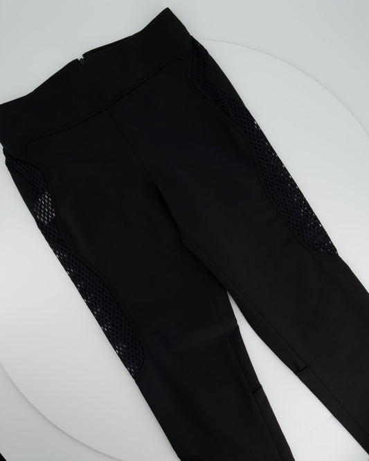 Luxury Gucci Trending 2025 Black Leggings with Mesh & Ankle Zip Details Size IT 42