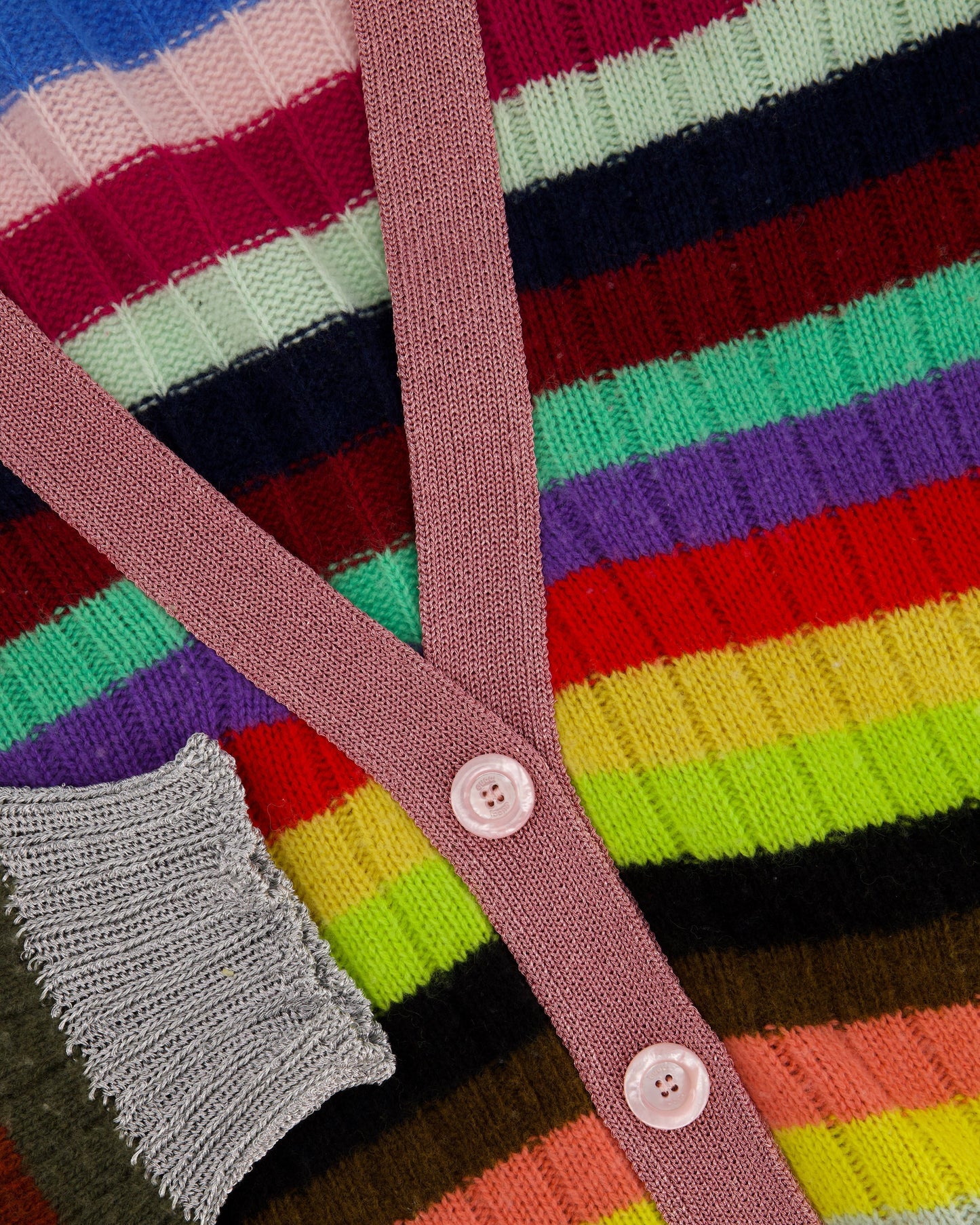 Luxury Gucci Multicoloured Cashmere Cardigan with Metallic Cuff & Collar Detail Size XL (UK 10-14)