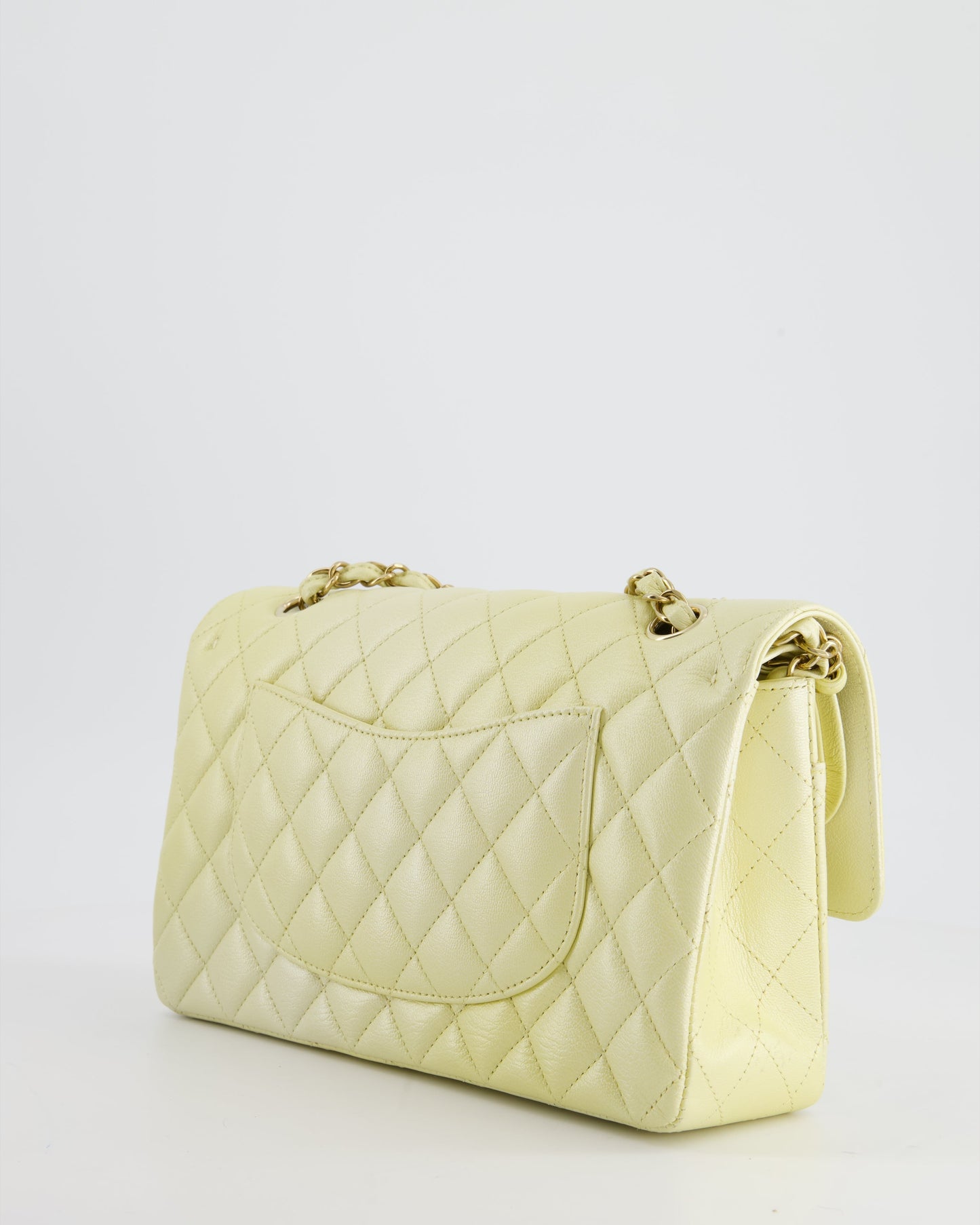 Chanel Lemon Sobert Shimmer Medium Classic Double Flap Bag in Iridescent Calfskin Gold Hardware RRP £8,530