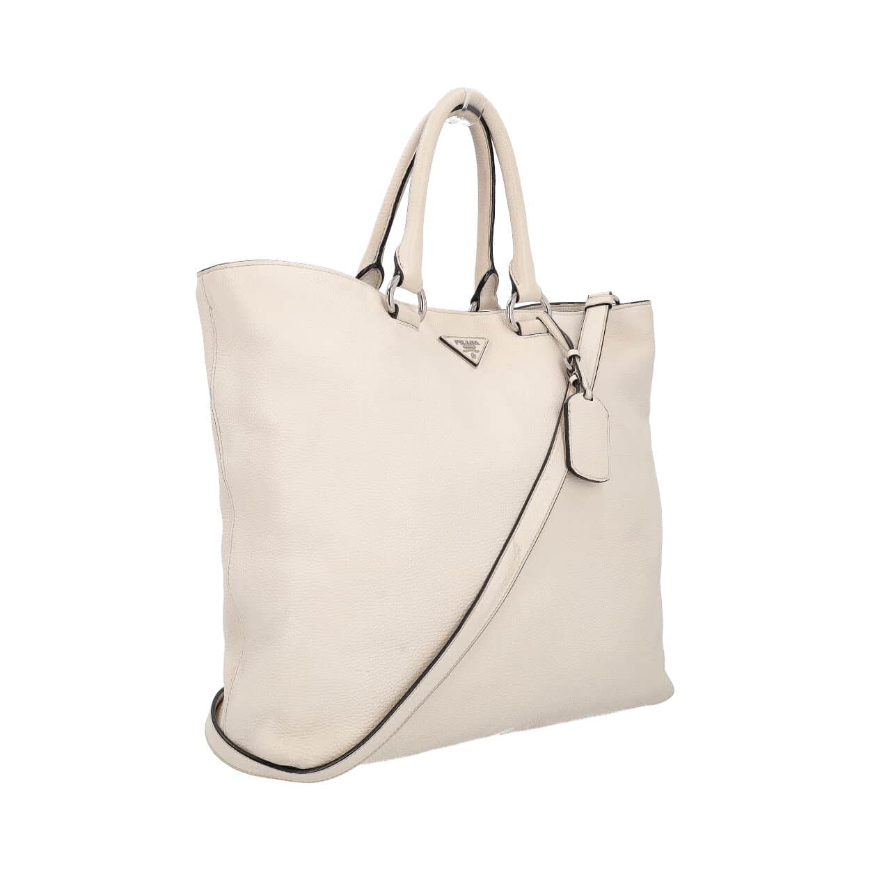 Luxury PradaLeather Tote White