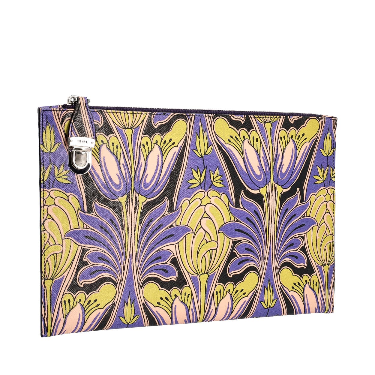 Luxury PradaSaffiano Soft Floral Clutch Multicolour