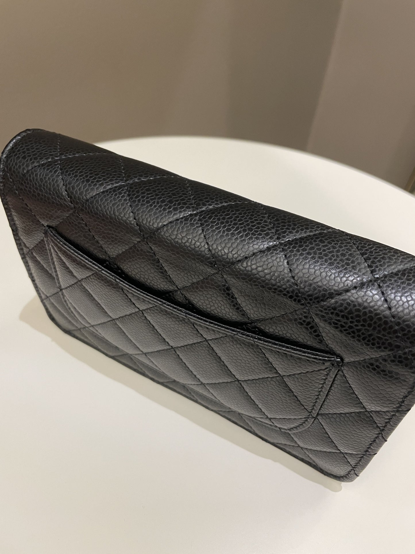 Luxury Chanel Classic Quilted Wallet on Chain Black Caviar