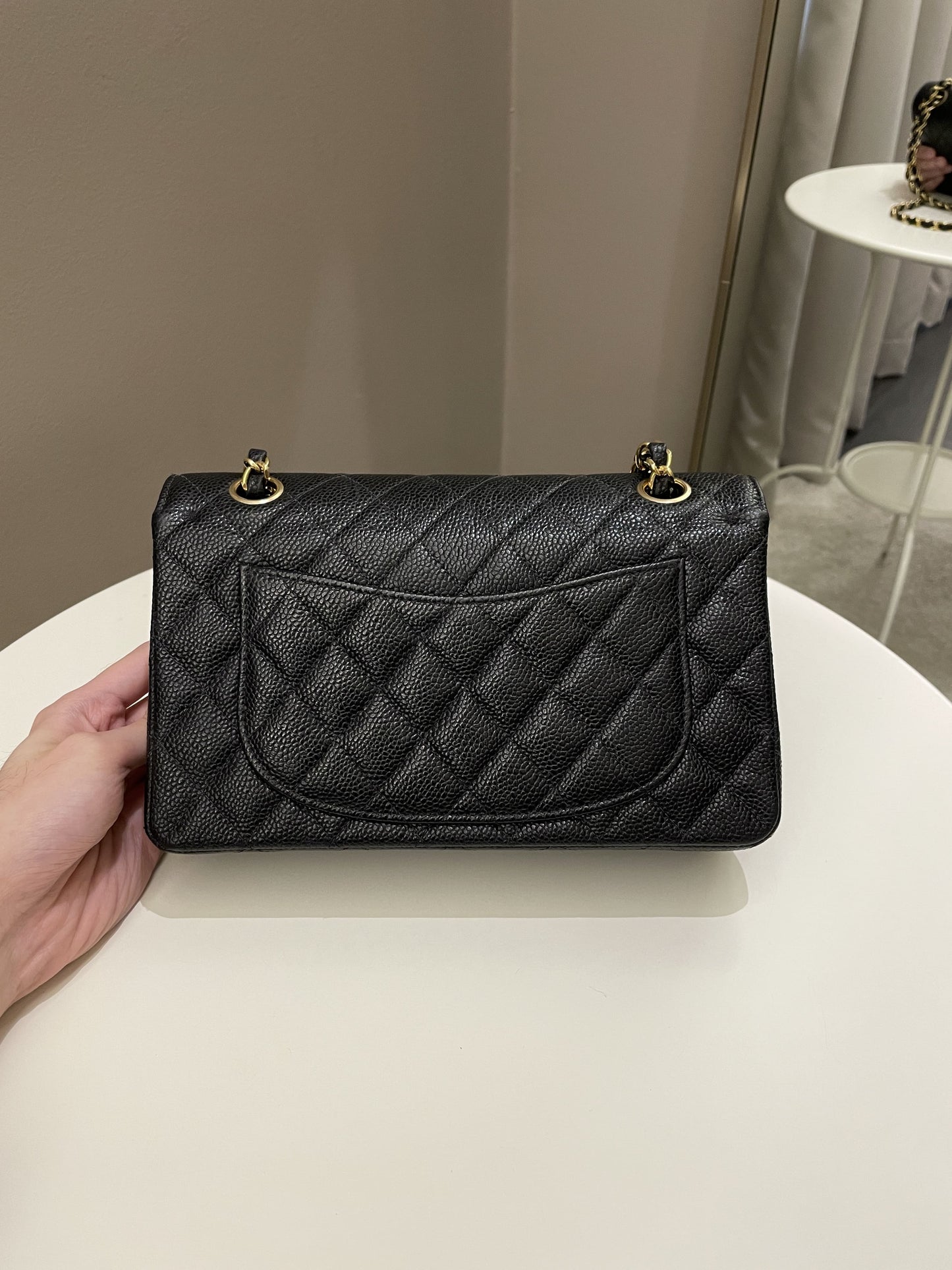 Luxury Chanel Classic Quilted Small Double Flap Black Caviar