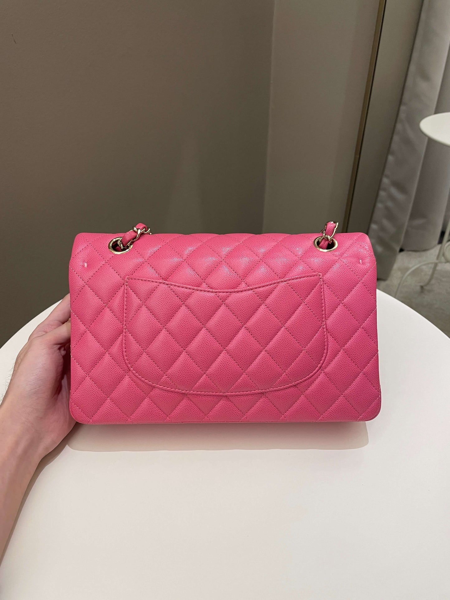 Luxury Chanel Classic Quilted Medium Double Flap Bubblegum Pink Caviar