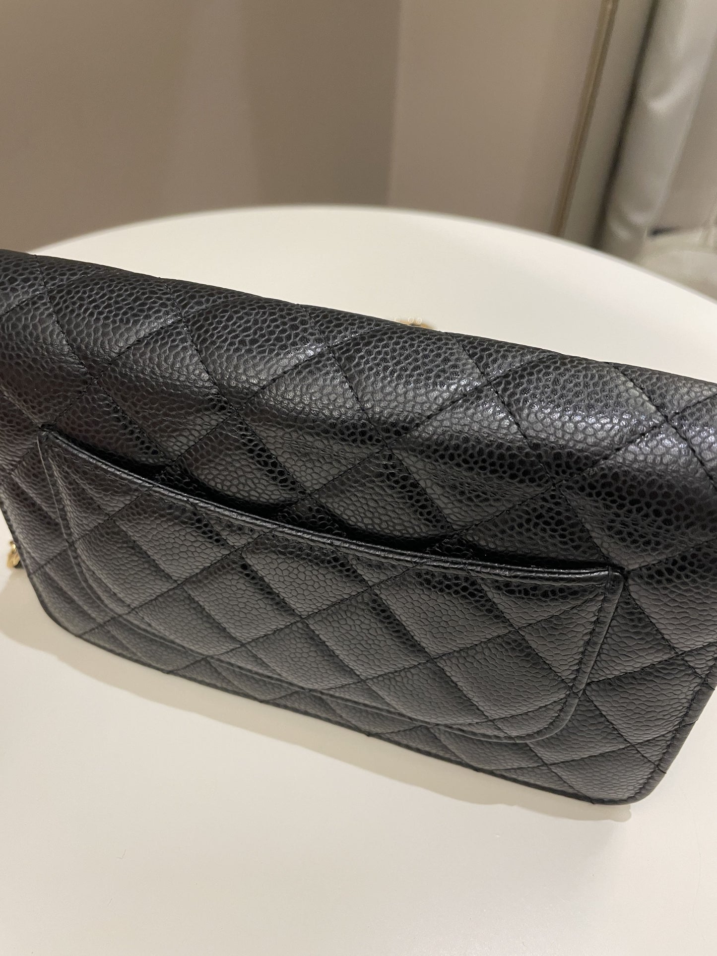 Luxury Chanel Classic Quilted Wallet on Chain Black Caviar