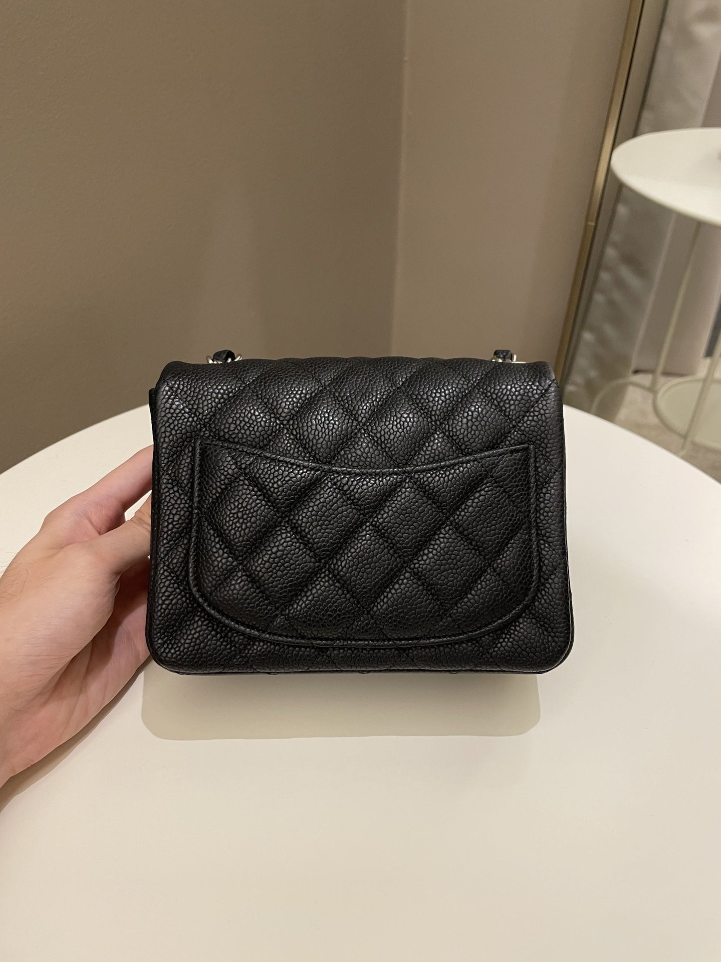 Luxury Chanel Classic Quilted Mini Square Black Caviar