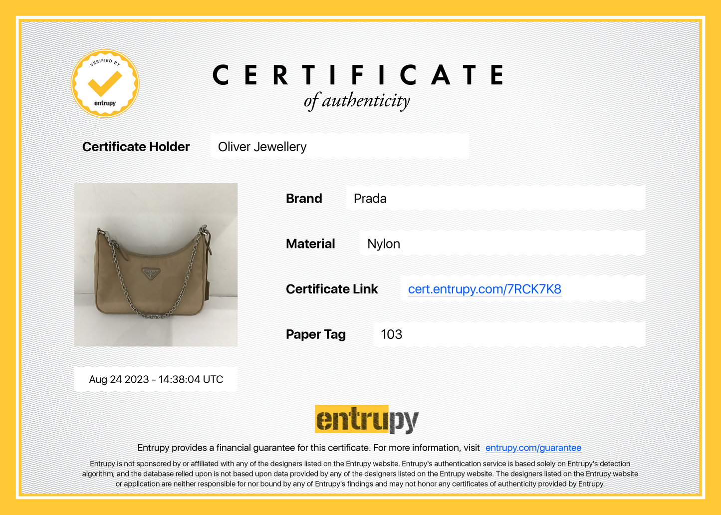 Prada Beige Re-Edition 2005 Nylon Shoulder Bag