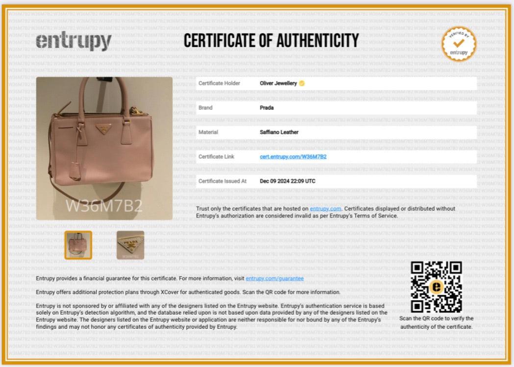 Prada Beige Saffiano Leather Small Double Zip Galleria Tote