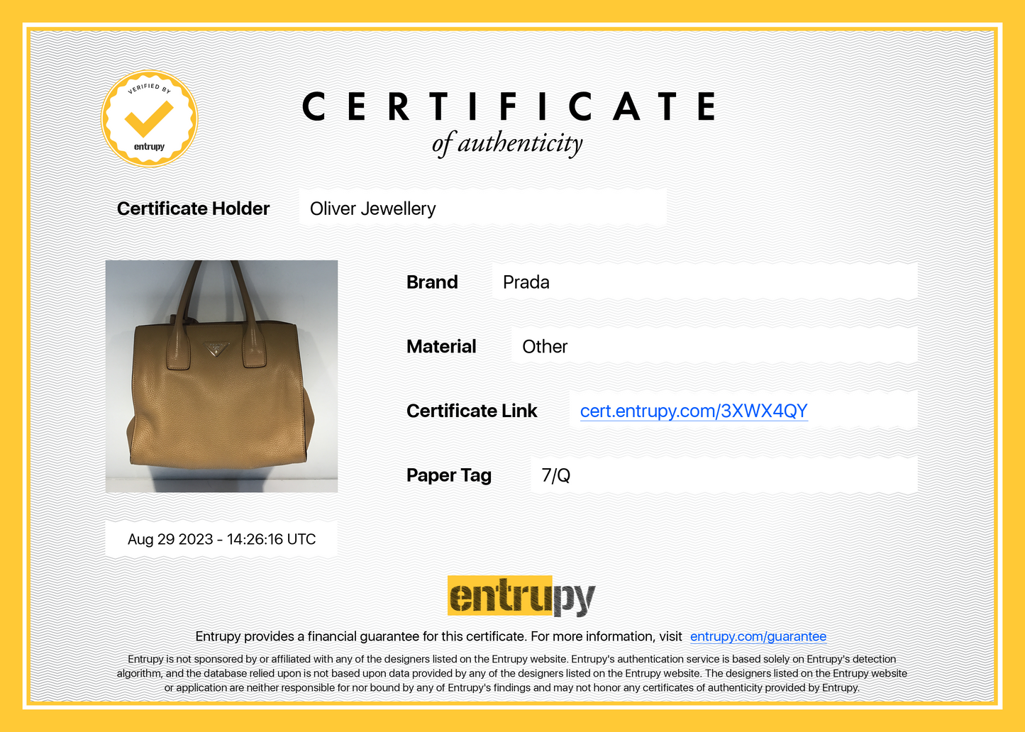 Prada Beige Vitello Daino Convertible Tote