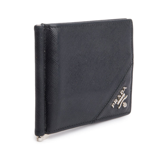 Prada Black Saffiano Leather Bi-Fold Wallet