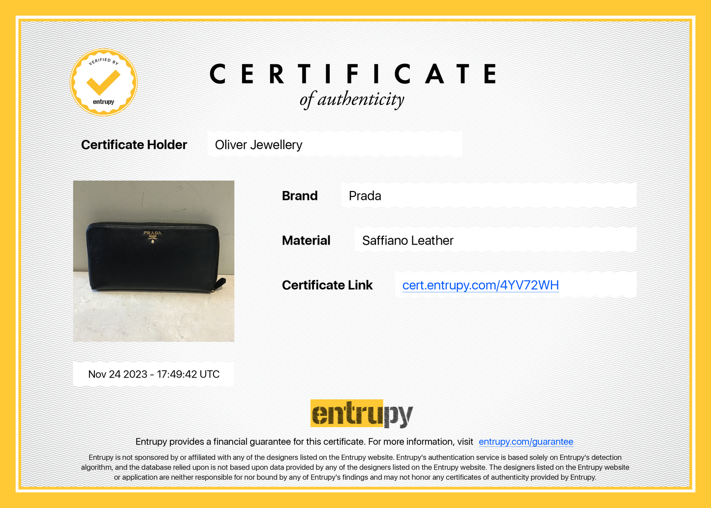 Prada Black Saffiano Zip Around Orgainzer Wallet