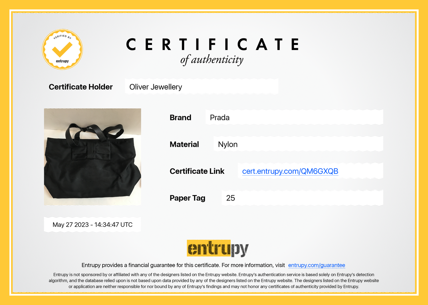 Prada Black Tessuto Nylon Bow Tote