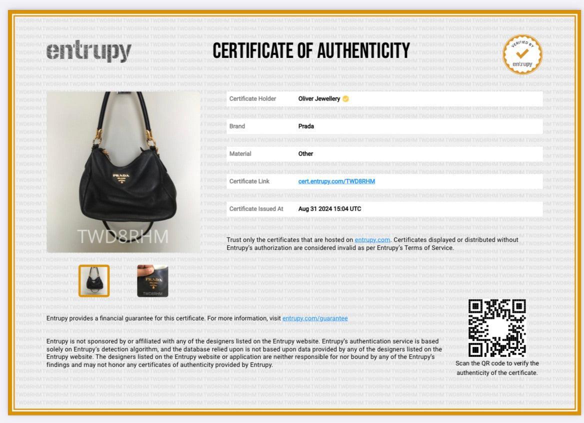 Prada Black Vitello Phenix Convertible Hobo