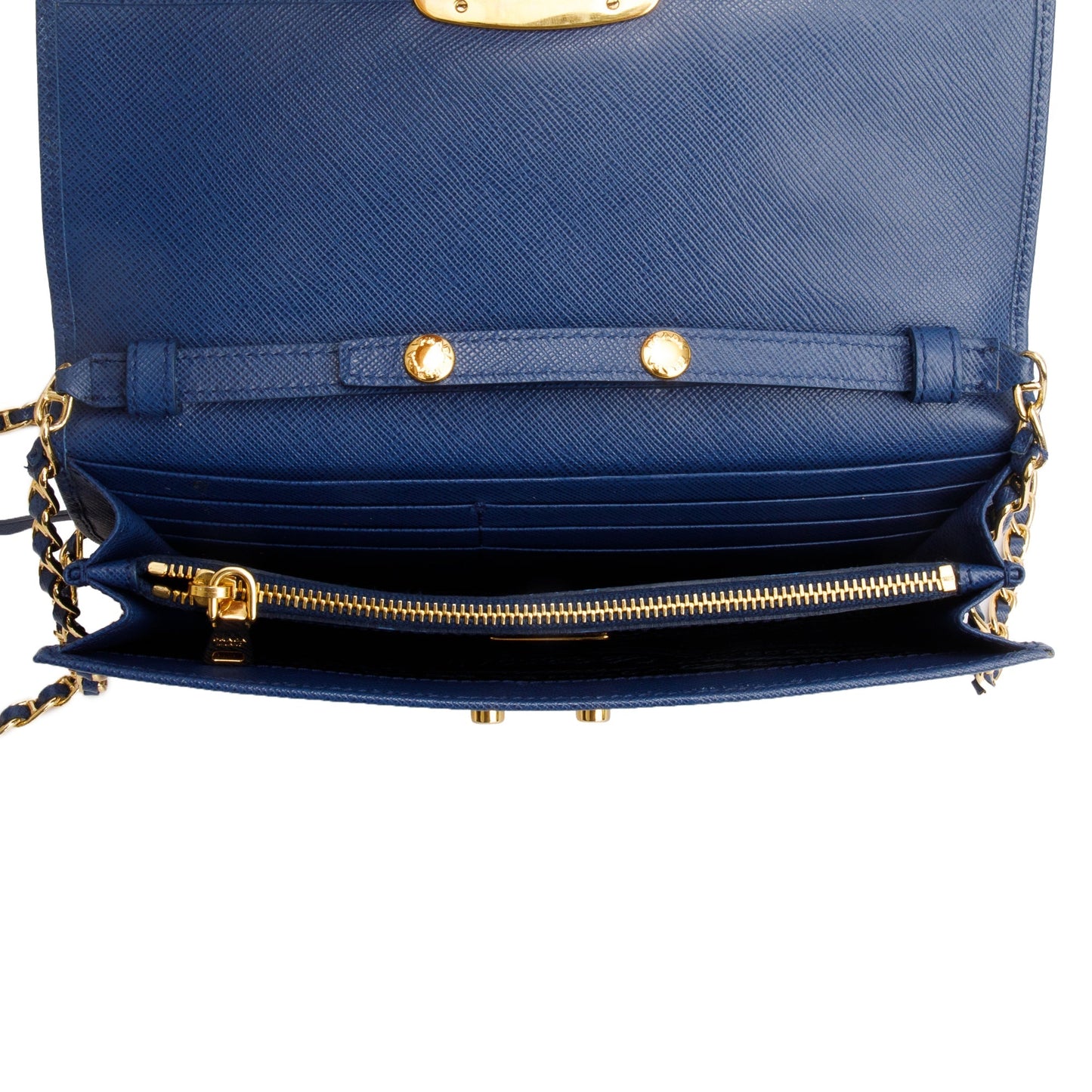Prada Blue Saffiano Lux Leather Sound Crossbody Bag