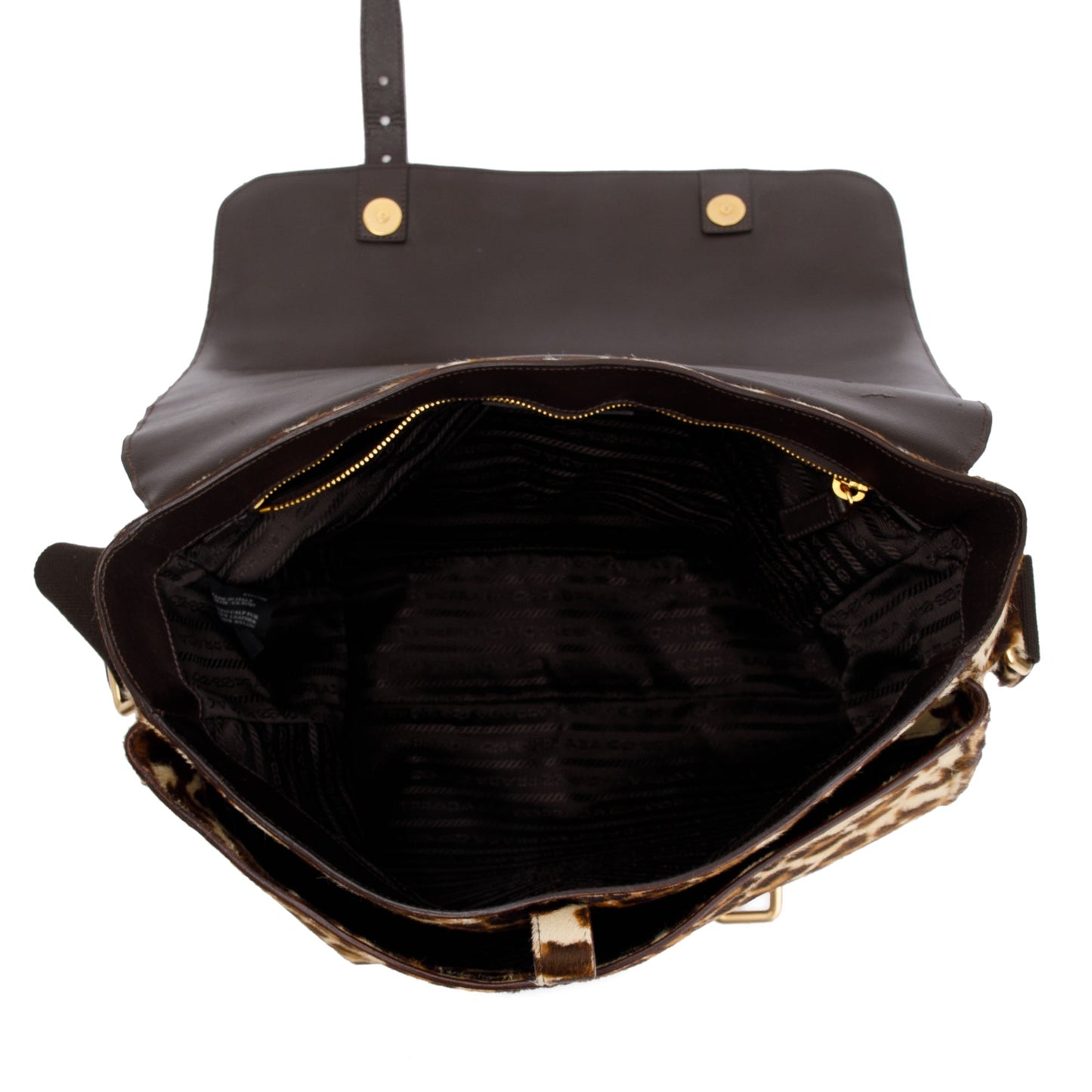 Prada Cavallino Leopard Print Messenger Bag