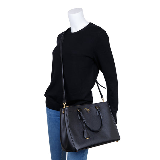 Prada Large Saffiano Double Zip Galleria Tote