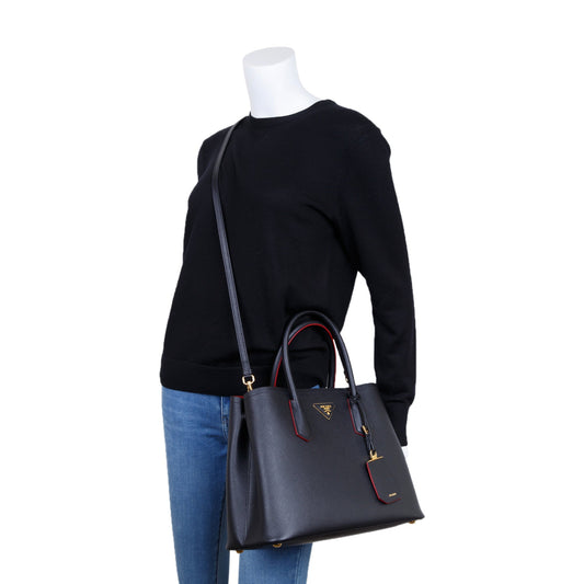 Prada Medium Saffiano Cuir Double Tote