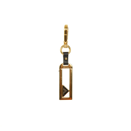 Prada Metal Name Tag Keychain