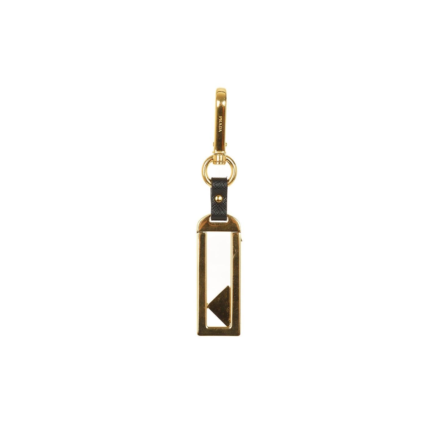 Prada Metal Name Tag Keychain