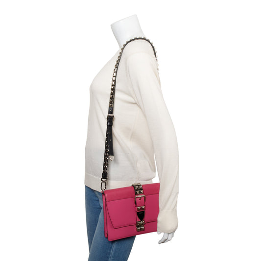 Prada Pink Saffiano City Calf Leather Elektra Bag