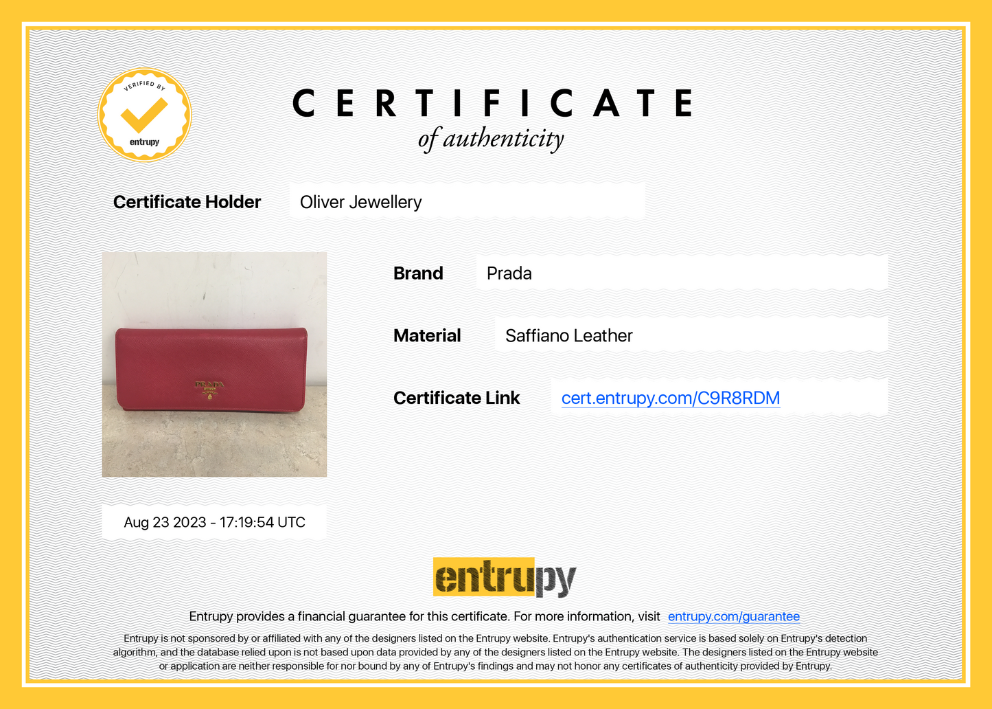 Prada Pink Saffiano Leather Continental Wallet
