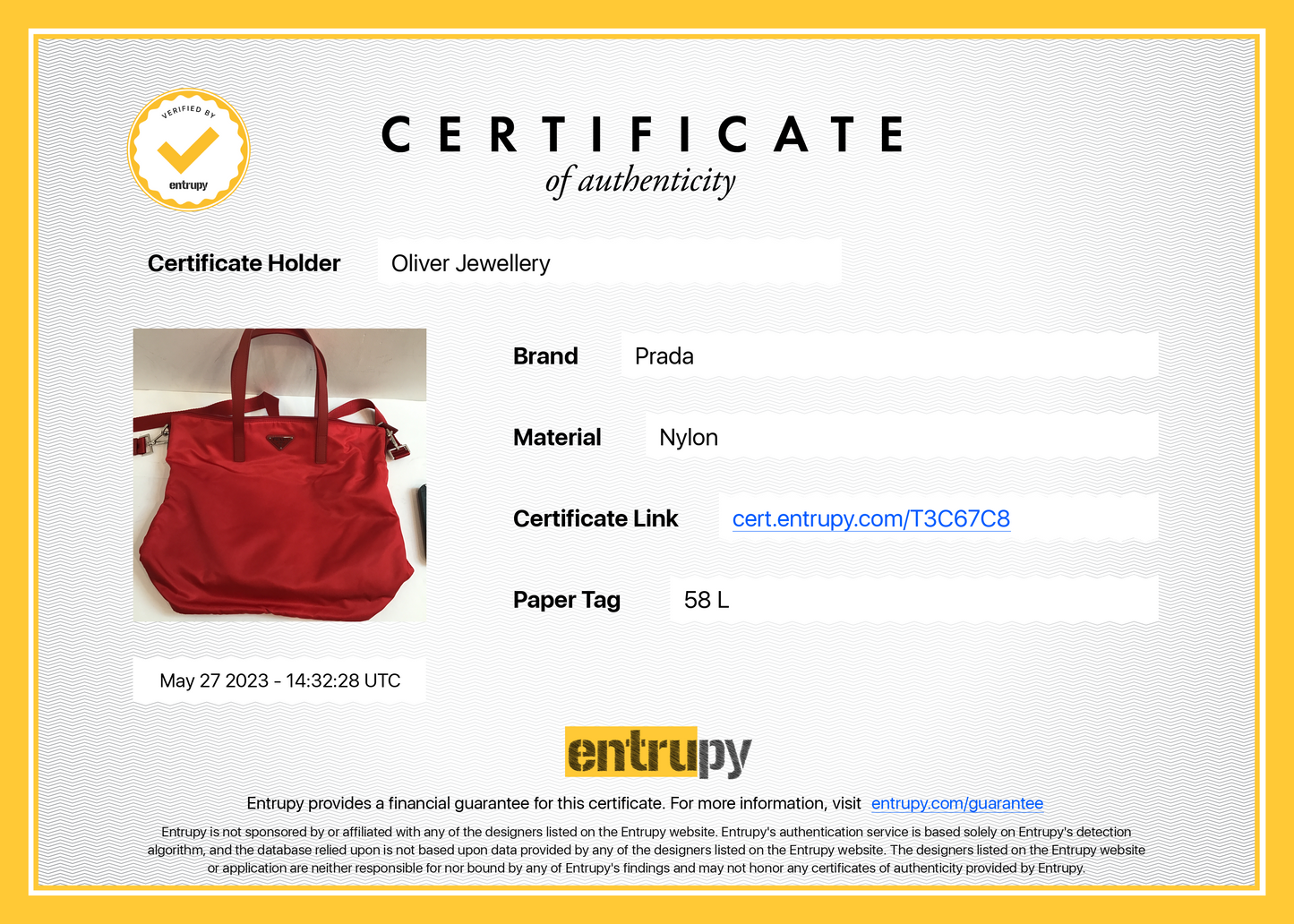 Prada Red Saffiano-Trimmed Vela Tote