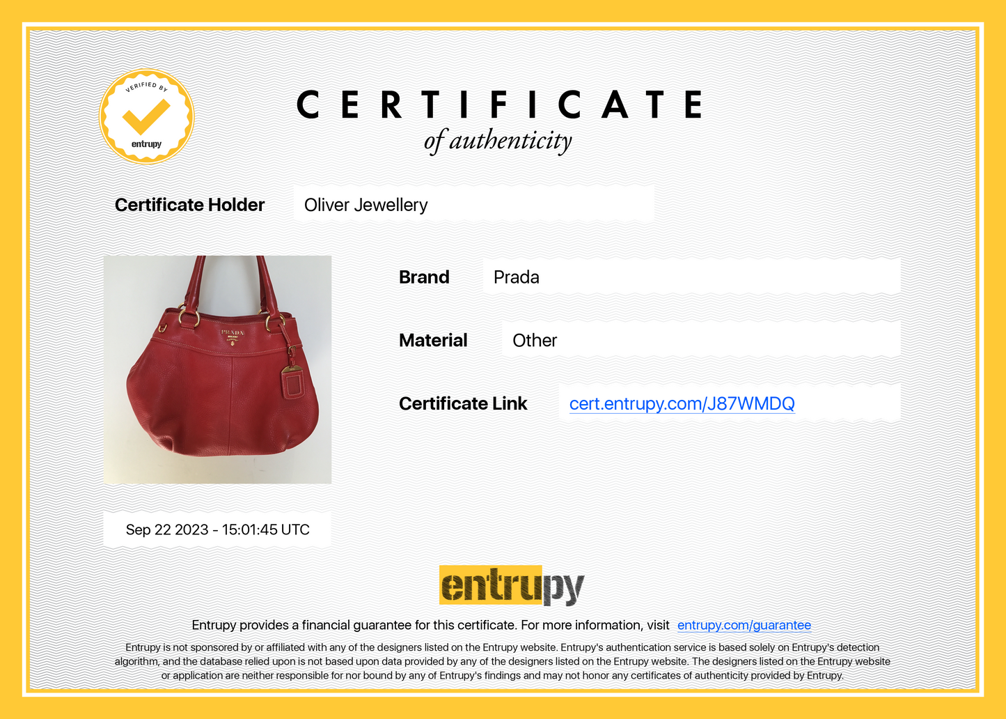 Prada Red Vitello Daino Shoulder Bag