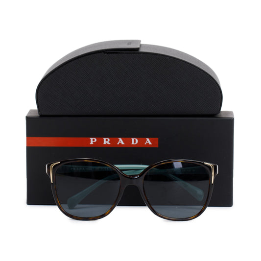 Prada SPR 01O-A Brown/Green Acetate Conceptual Polarized Sunglasses