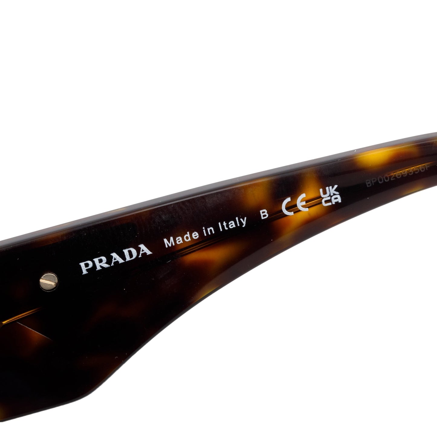Prada SPR 14Z Havana Acetate Triangle Logo Sunglasses