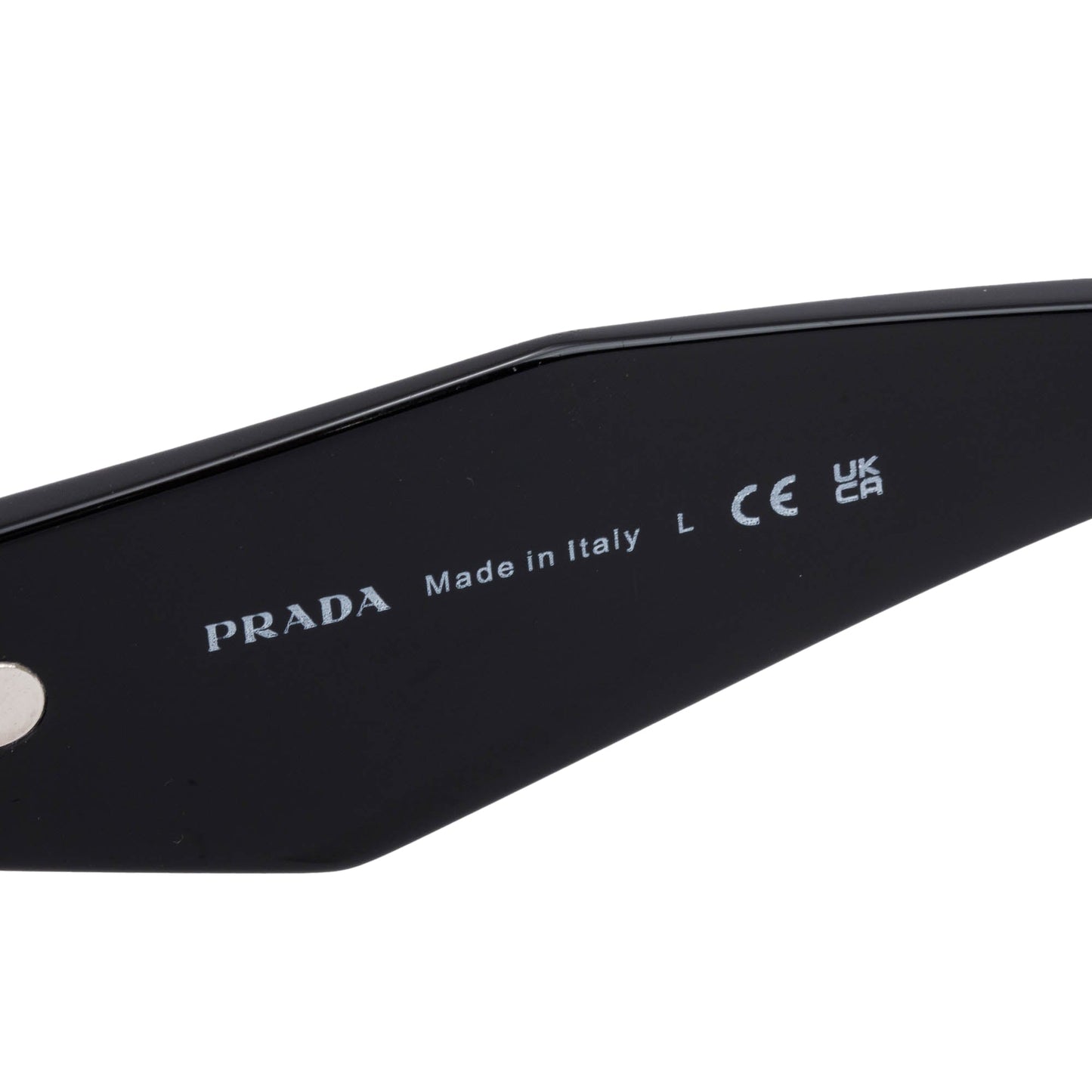 Prada SPR 17W Black Acetate Symbole Rectangular Sunglasses
