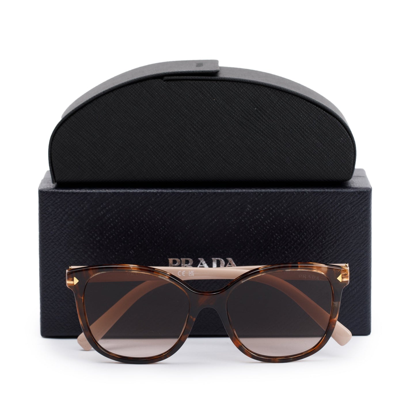 Prada SPR 22Z Beige/Brown Acetate Gradient Sunglasses