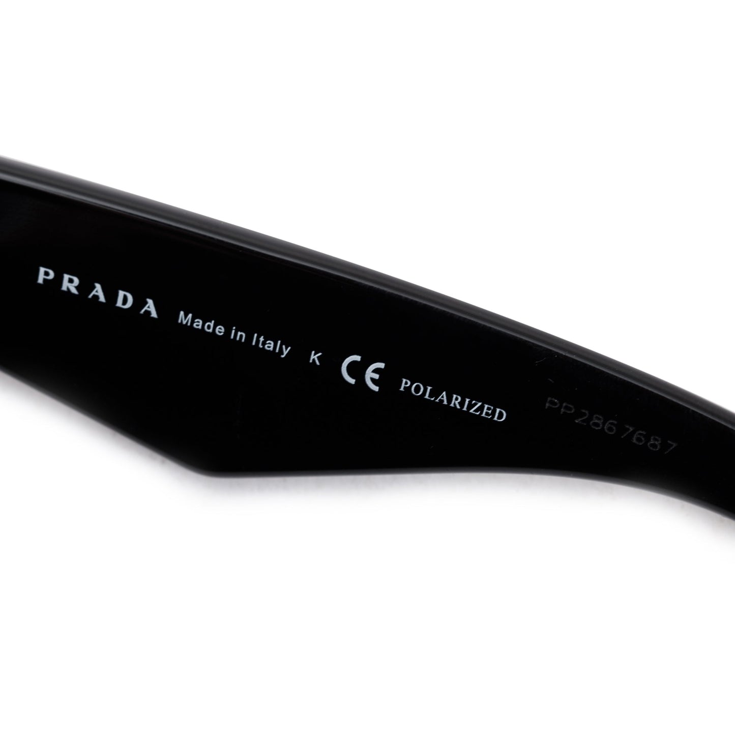 Prada SPR 32P Black Acetate Triangle Logo Sunglasses