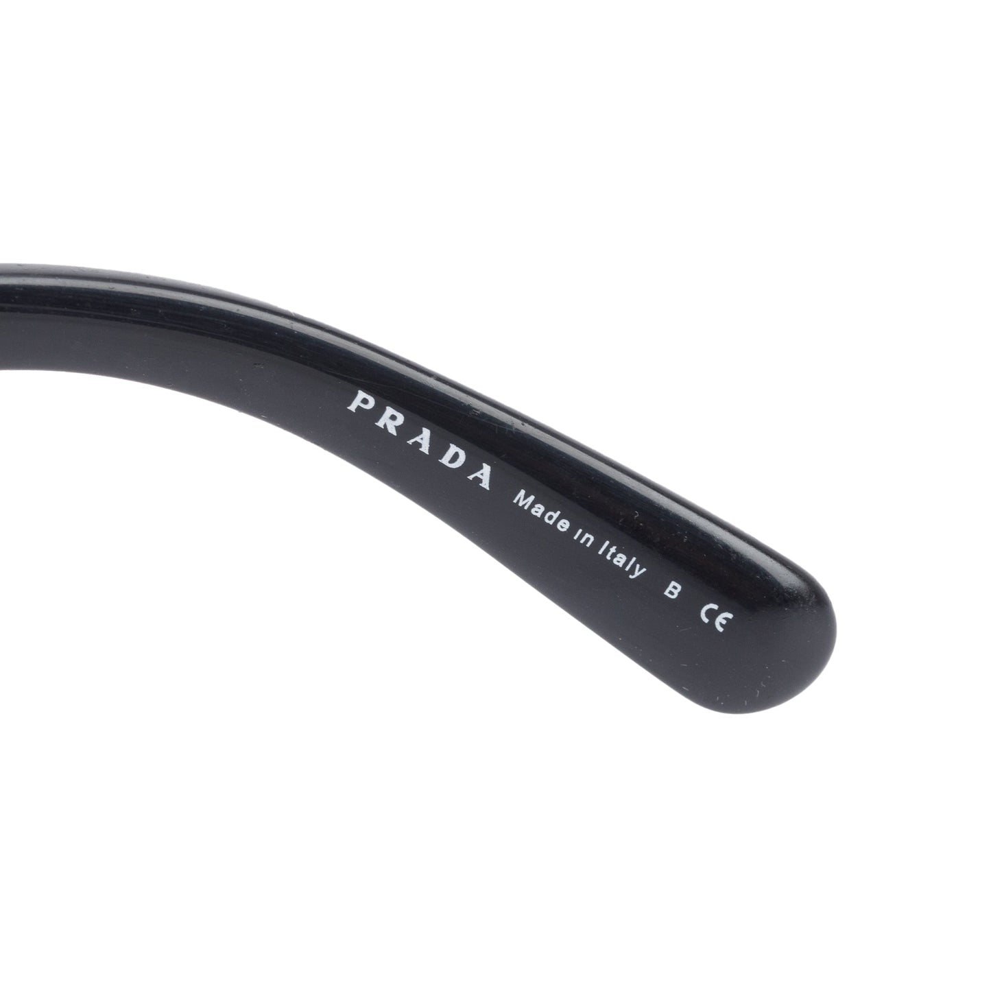 Prada SPR27N Black Acetate Classic Spiral Sunglasses